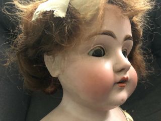 Vintage MADE IN GERMANY Porcelain Doll w/ Florodora Leather Body SLEEPY EYES 25 