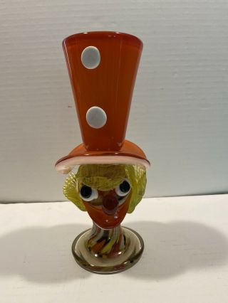 Vintage Murano Clown With Large Hat
