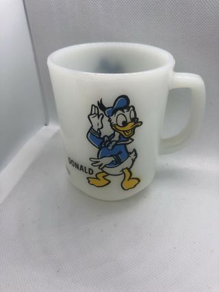 Vintage Disney Donald Duck Federal Milk Glass Coffee Tea Cup Mug