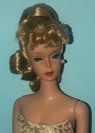 Vtg Barbie Doll 4 Ponytail Reroot Blonde Solid Body Golden Girl Ooak By Niccole