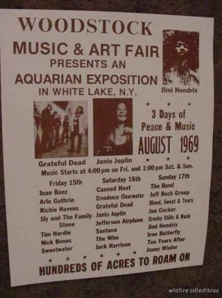 Woodstock Music Concert Festival 1969 Poster Print 60 