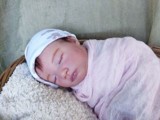 Reborn Baby Doll Girl Sleeping.  (realborn) Emma Asleep By Denise Pratt