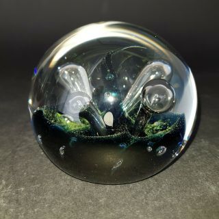 Caithness Ciig Moonflower Glass Paperweight Scotland :b5