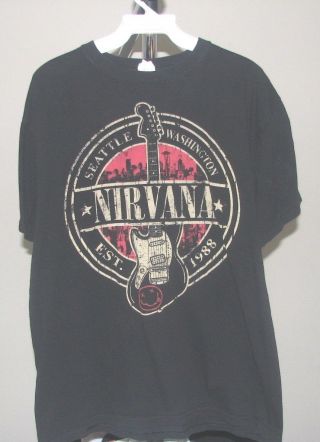 Nirvana Classic Nirvana Est.  1988 Seattle,  Washington Large T - Shirt
