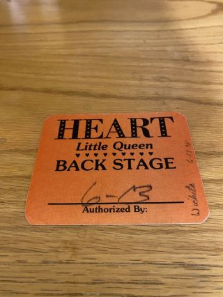 Heart Little Queen Back Stage Pass Ann And Nancy Wilson Rare