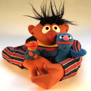 Sesame Street Puppet Set Vintage Ernie Jim Henson Muppet & Finger Ernie Grover