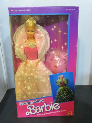 Vintage 1985 Mattel Dream Glow Barbie Flap Opened But Nrfb 2248
