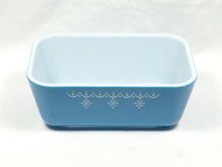 Vintage Pyrex Snowflake Blue Garland 1 - 1/2 Pint Ovenware Dish 0502