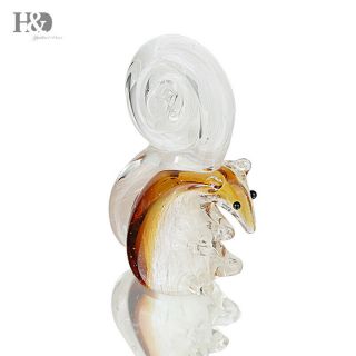 Hand - Blowned Glass Squirrel Figurine Galss Art Craft Animal Collectible Kid Gift