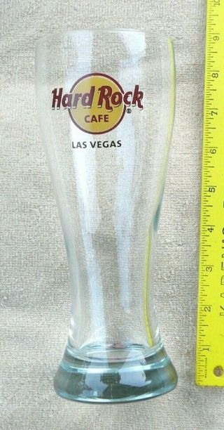 Hard Rock Cafe Pilsner Beer Glass Las Vegas 8 1/4 " Tall