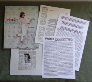 Whitney Houston The Greatest Hits Promotional Packet Arista Press Release 2000