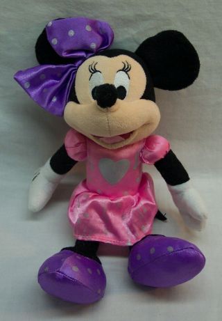 Walt Disney Minnie Mouse In Classic Pink Dress 9 " Plush Stuffed Animal Toy