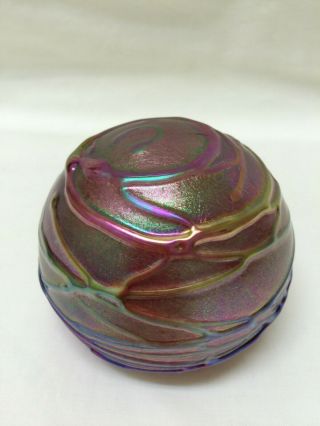 The Glass Eye Mt.  St.  Helens Signed Iridescent Glass Paperweight