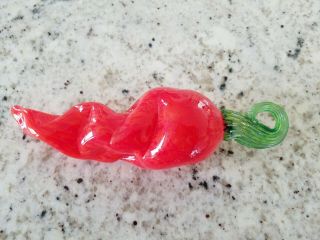 Hand Blown Artisan / Art Glass - Red Hot Chili Pepper - Large 8.  25 " - Cond