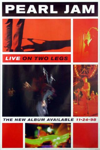 Pearl Jam - Live On Two Legs (1998) Album Promo Poster,  Ss,  Nm,  Rolled