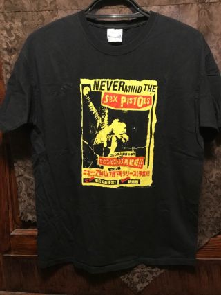 Never Mind The Sex Pistols Large Chinese Text Official 2005 T Shirt Rotten
