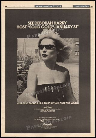 Blondie - Rapture Video Debut_orig.  1981 Trade Ad Promo / Poster_deborah Harry