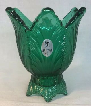 Fenton Art Glass Emerald Green Two Way Votive / Candle Holder