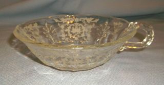 Vintage Fostoria Navarre Baroque Clear Crystal One Handled Flared Nappy Bowl