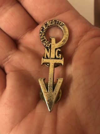 Vtg Prince & The Npg Symbol Pin Badge Poker Metal Rock Legend Very Rare Logo