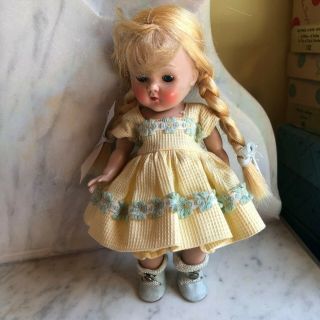 Vintage Vogue Ginny Doll In Outfit From 1952 Kindergarten Series.