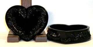 Boyd Glass Made In 2001 Heart Jewel Trinket Box Ebony Black Nightwatch Fund