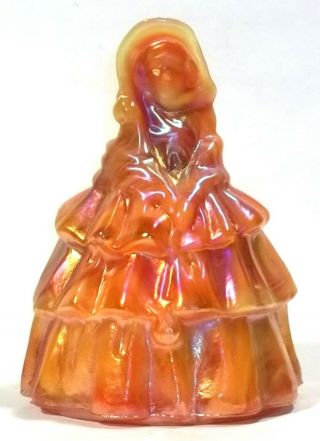 Boyd Glass MADE in 1986 Colonial Lady Doll BELL Louise CARNIVAL SLAG Orange FUND 2