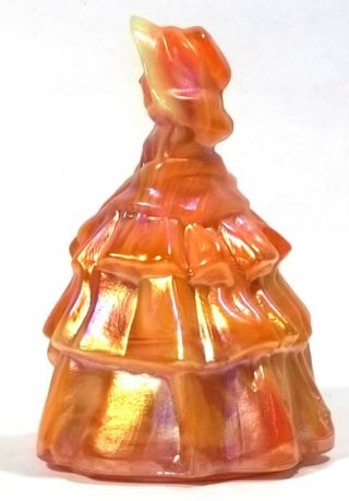 Boyd Glass MADE in 1986 Colonial Lady Doll BELL Louise CARNIVAL SLAG Orange FUND 3