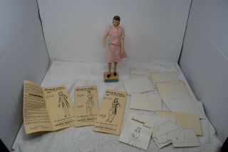 Vtg 1940s Simplicity Fashiondol Sewing Mannequin,  Patterns,  Trunk,  Clothes,  Etc