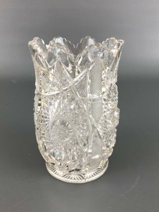 Antique Imperial Glass Co.  Clear Pressed Glass Celery Vase C.  1913