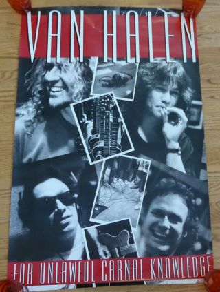 Vintage Van Halen For Unlawful Carnal Knowledge Promotional Poster 35 X 23