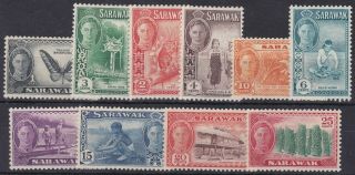 Bc1010) Sarawak 1950 Kgvi Pictorials 1c To 25c Sg 170 - 81