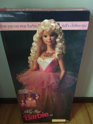 Vintage 90s Mattel 1992 My Size Barbie Doll 3 Feet Tall Ballerina Swimsuit 2517
