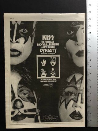 Kiss 1979 12x16 " Album Release “dynasty” Promo Ad