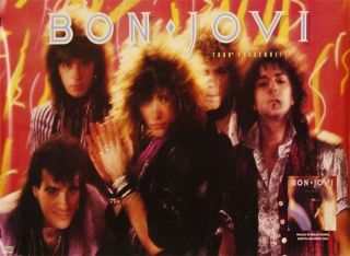 Bon Jovi " 7800 Farenheit " U.  S.  Promo Poster From 1985 - Jon & Group Posing