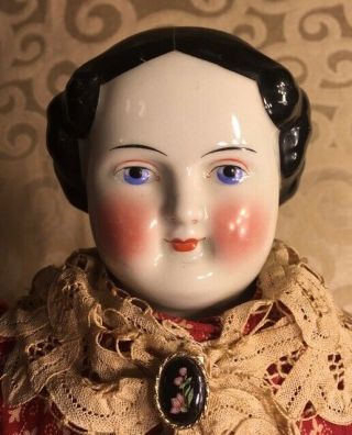 Flawed 23 " Antique Dressel Kister 1860s China Head Doll Flat Top High Brow