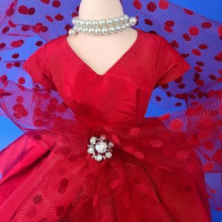 Cissy 1958 Lady In Red Gown And Accessories