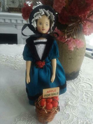 Apples Hitty,  Hand Carved Wood Doll By Vivian