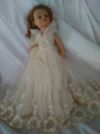 Vintage 1958 Madame Alexander Cissette Bride Doll Wreath Pattern Wedding Dress