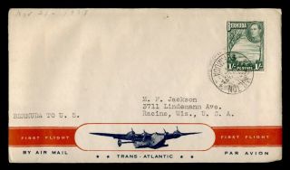 Dr Who 1939 Bermuda To Usa First Flight Air Mail C203754