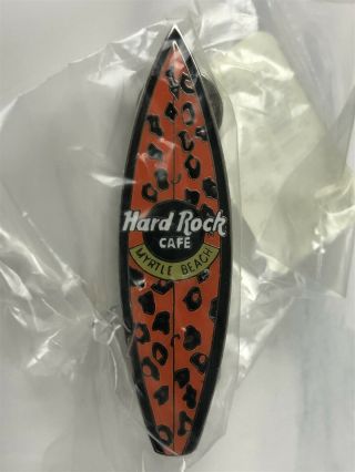 Vtg Old Stock Hard Rock Cafe Lapel/hat Pin Myrtle Beach Leopard Surfboard