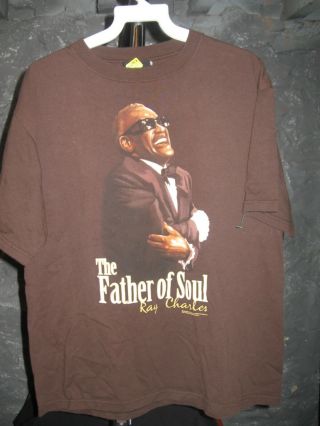 Ray Charles Classic Brown Ray Charles The Father Of Soul Medium T - Shirt