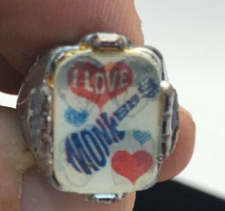 1960’s The Monkees Vari - Vue Flasher Flicker Ring All 4 I Love
