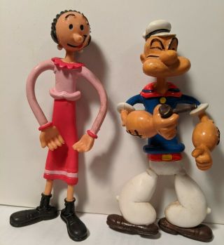 Vintage Popeye & Olive Oyl Pvc Figures @1986