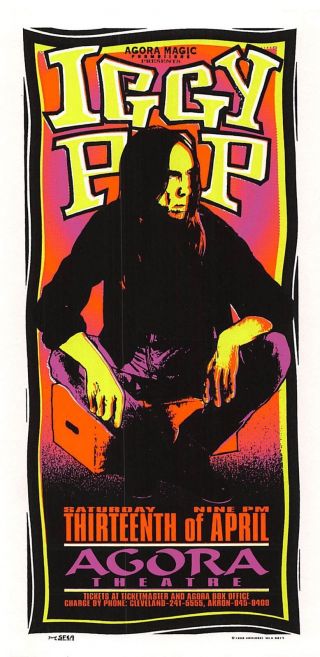 Iggy Pop Poster Handbill Agora Theater Cleveland 1996 Mark Arminski Nm
