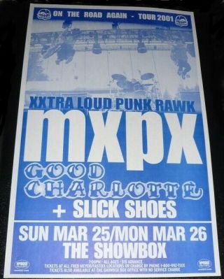 Mxpx Good Charlotte 2001 Showbox Seattle Concert Poster 11x17