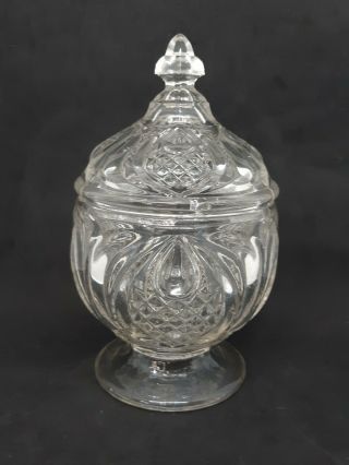 Eapg Boston And Sandwich Glass Co England Pineapple Lidded Sugar Bowl 1860