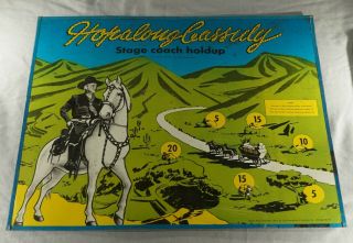 Orig.  1950 Hopalong Cassidy Stage Coach Holdup Metal Target Game Board 17 " X 14 "
