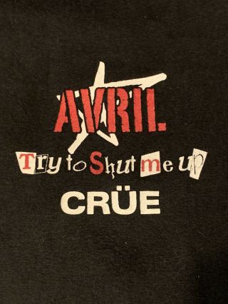Vintage Avril Lavigne Try To Shut Me Up Crüe Crew Shirt Xl