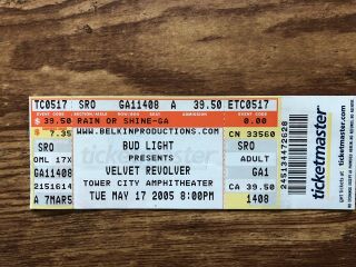 Vintage Concert Ticket Stub 2005 Velvet Revolver Tower City Amphitheater Oh 14